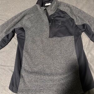 Spyder Gray and Black Quarter-Zip Sweatshirt